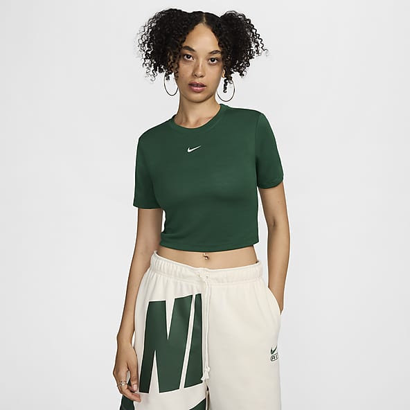 Nike green top womens deals